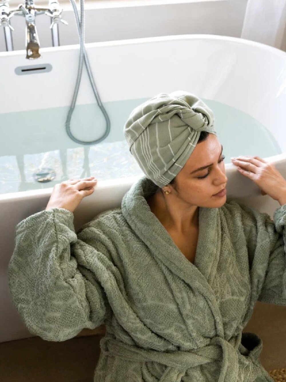 Sand Cloud Aquatic Turtle Robe - Sage - L/XL
